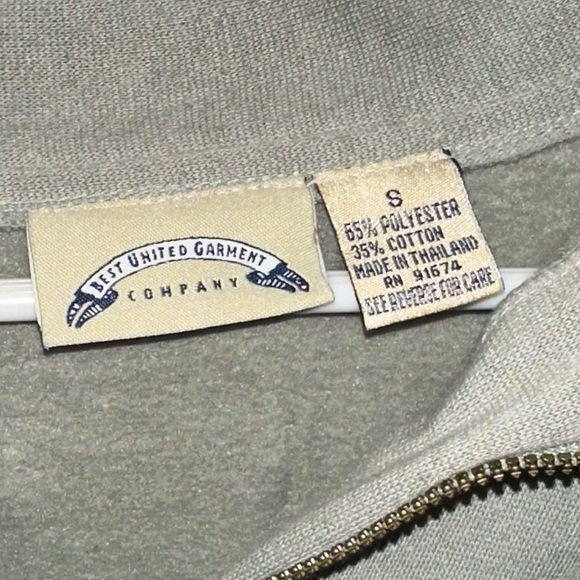 3 for $40 Vintage Best United Garment Company green half zip sweatshirt sz small - Picture 3 of 3
